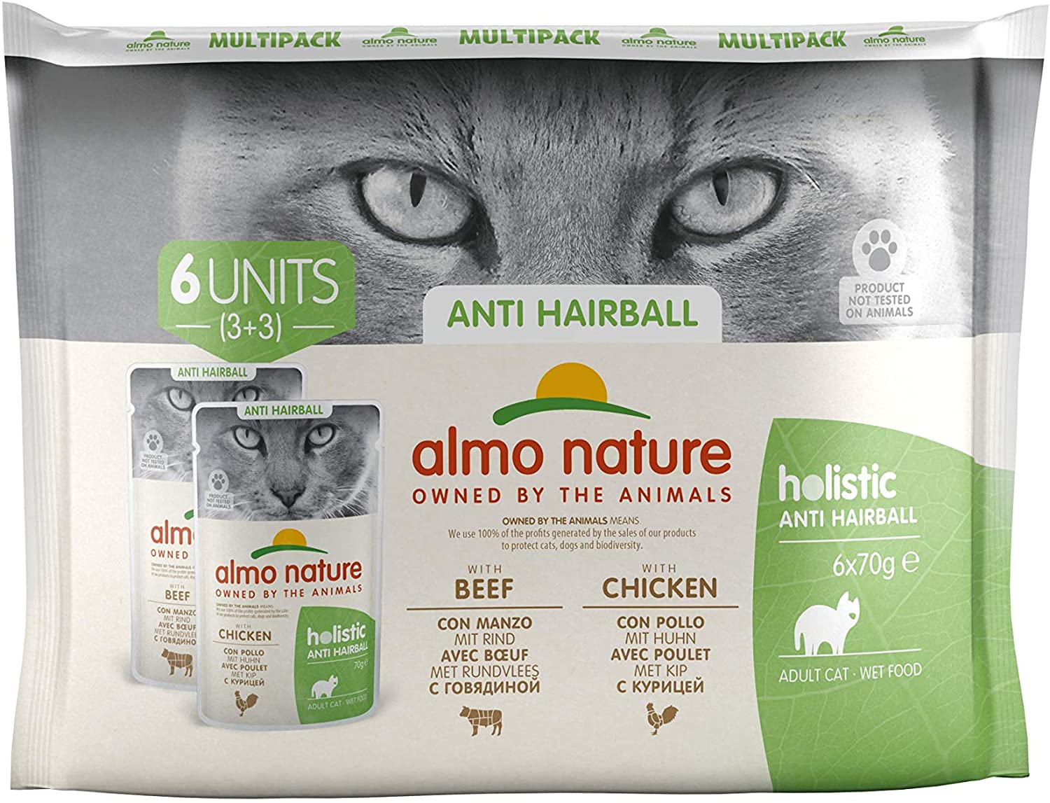  almo nature - Mochila multifunción para Gatos (6 x 70 g) 