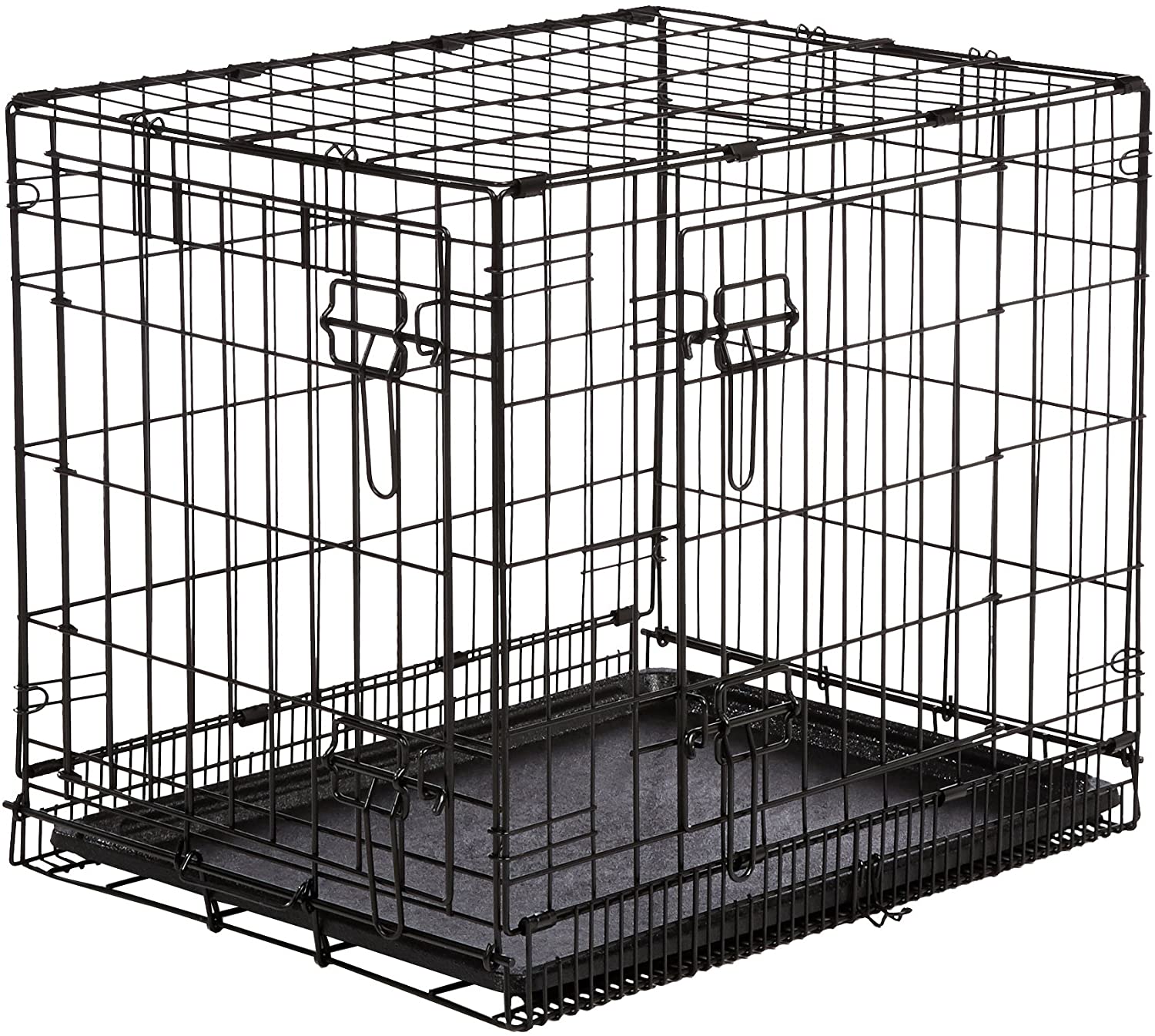  AmazonBasics - Jaula plegable de metal para mascota (dos puertas, 61 cm largo) 