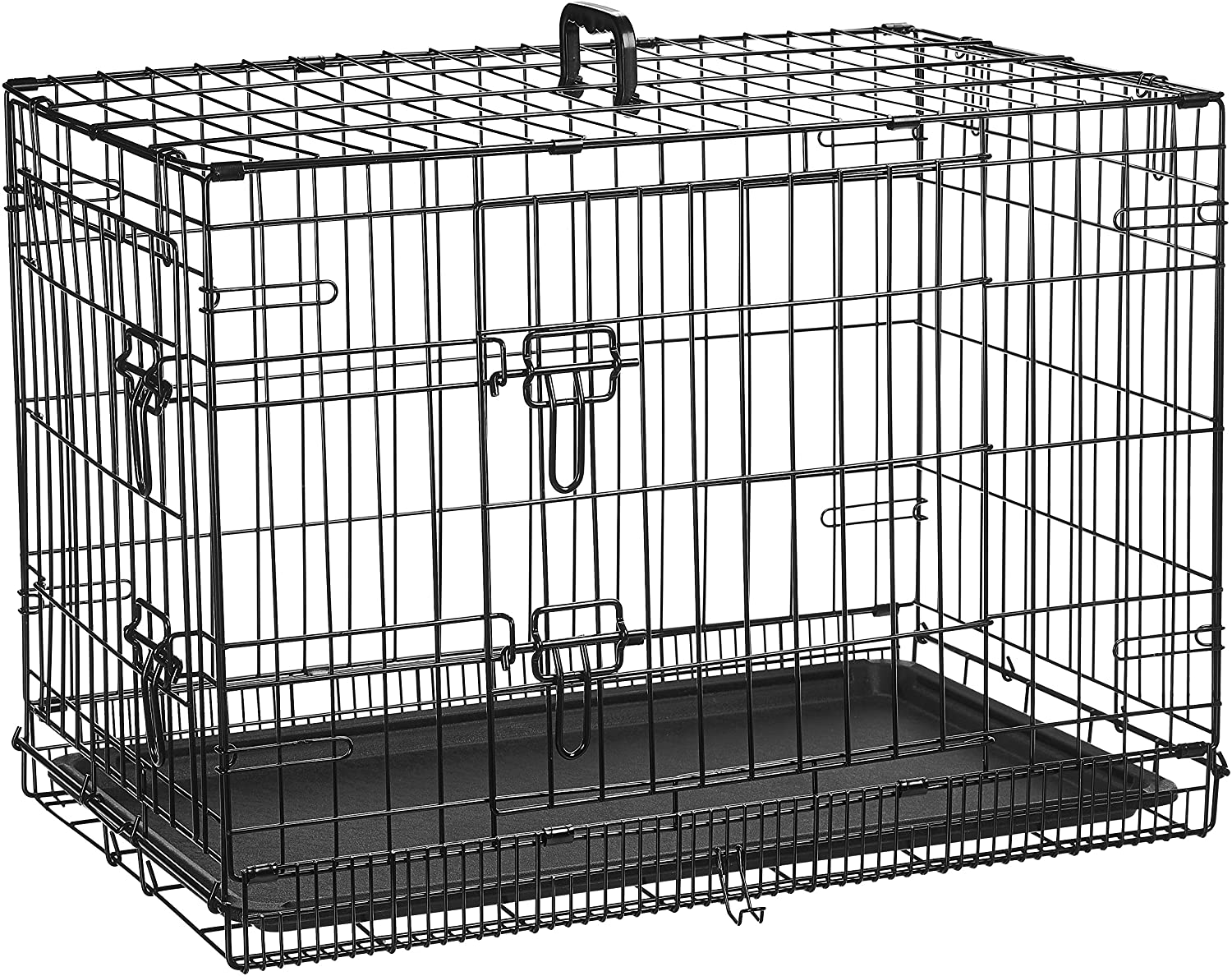  AmazonBasics - Jaula plegable de metal para mascota (dos puertas, 76 cm largo) 