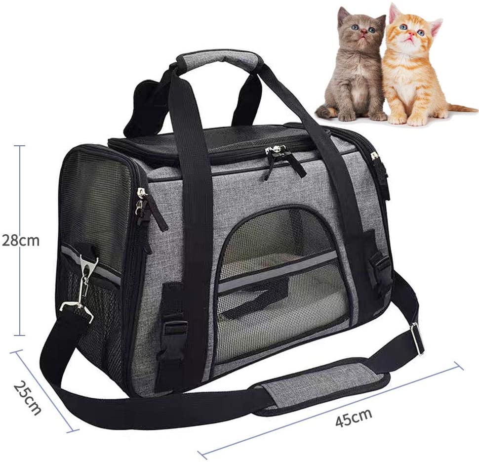  Arkmiido Transportín Perro Gato, Plegable Bolsa de Transporte para Mascotas Acolchado Suave Viaje para Gato pequeño 