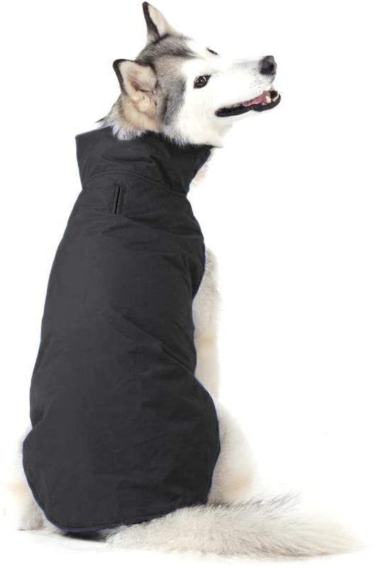  Bwiv Abrigos para Perros de Invierno Chaqueta Impermeable Forrado de Polar con Apertura para Correa Negro 5XL 