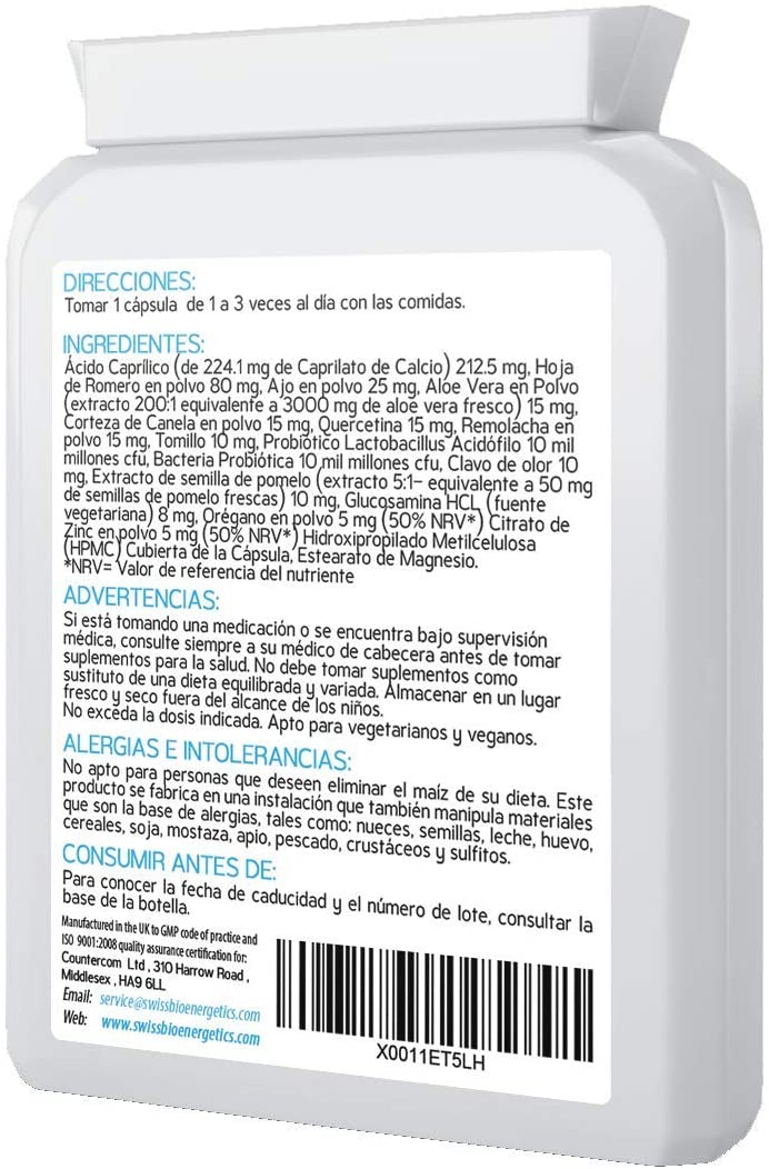  CanDefence 60 cápsulas - Fórmula extra fuerte para la limpieza de la cándida - apoya el equilibrio natural del hongo - con probióticos añadidos - diseñado para limpiar la infección por cándida/hongos 