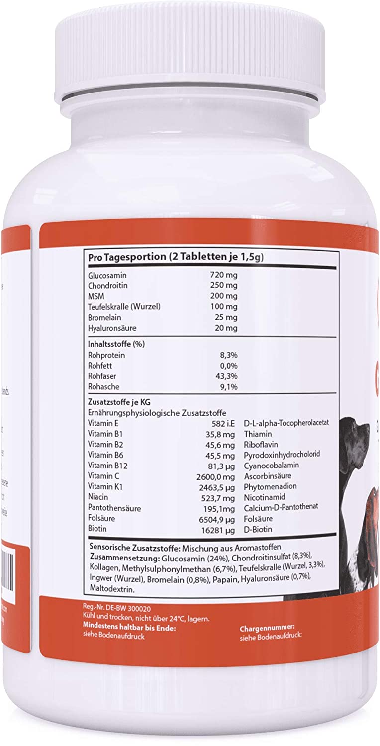  CaniComplete Plus – Condroprotector perros - Vitaminas para Perros: Garra del Diablo, MSM, Condroitina para perros, Glucosamina, Colágeno para Perros, Vitamina B, etc 