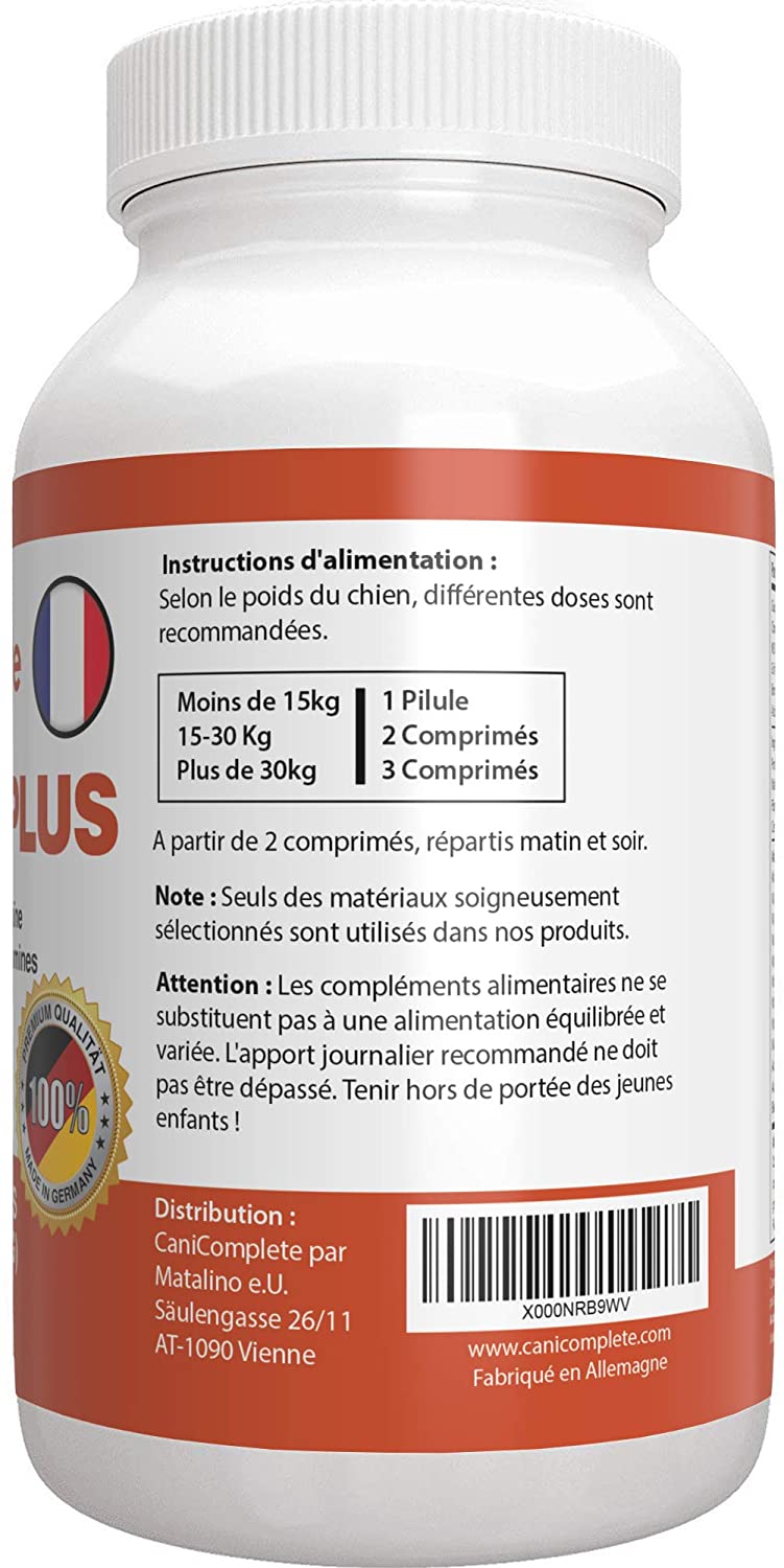  CaniComplete Plus – Condroprotector perros - Vitaminas para Perros: Garra del Diablo, MSM, Condroitina para perros, Glucosamina, Colágeno para Perros, Vitamina B, etc 