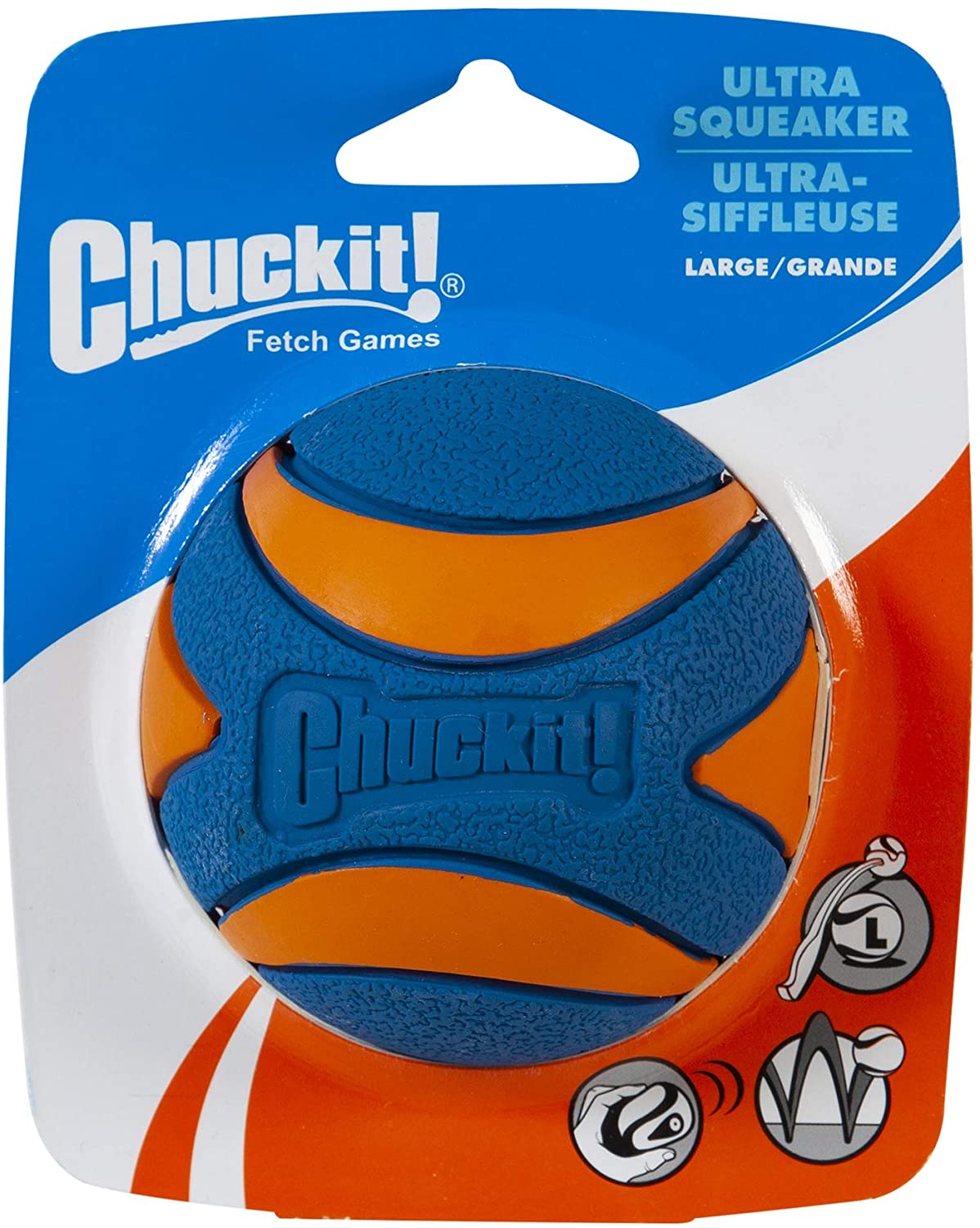  Chuckit! 52069 Ultra Squeaker Ball, 1 Pelota para Perros Compatible con el Lanzador, L 