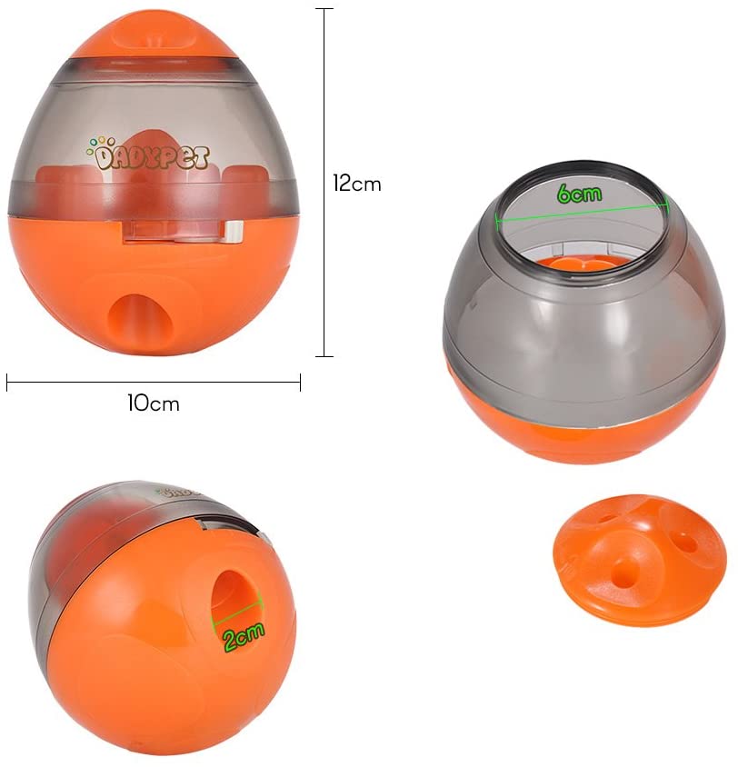  DADYPET Juguetes para Perros, Mascotas Perros Accesorios Pelota Dispensadora de Comida Fácil de Limpiar (Naranja) 