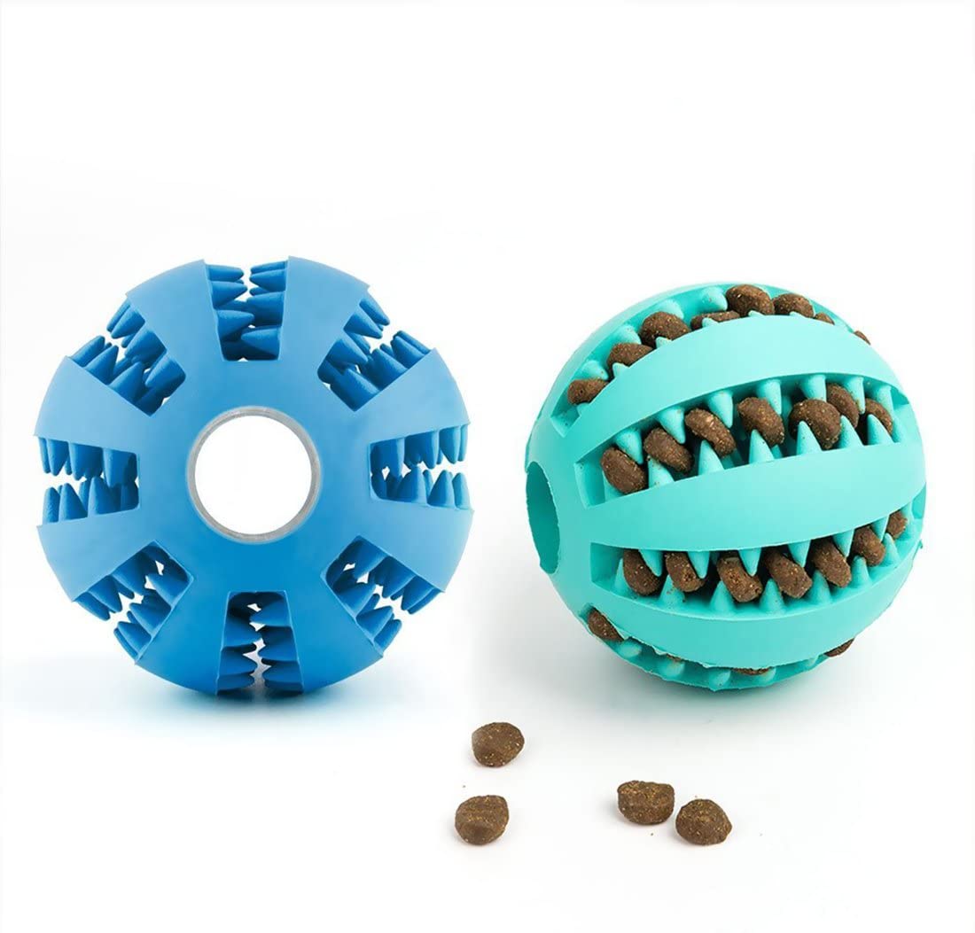  Dewel 2pcs Pelota Perros Maticar Mascotas Pet Ball Juguetes para Mascotas Elasticidad Diente Bola de Limpieza 