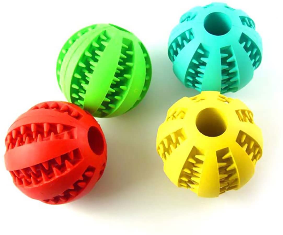  Dewel 2pcs Pelota Perros Maticar Mascotas Pet Ball Juguetes para Mascotas Elasticidad Diente Bola de Limpieza 