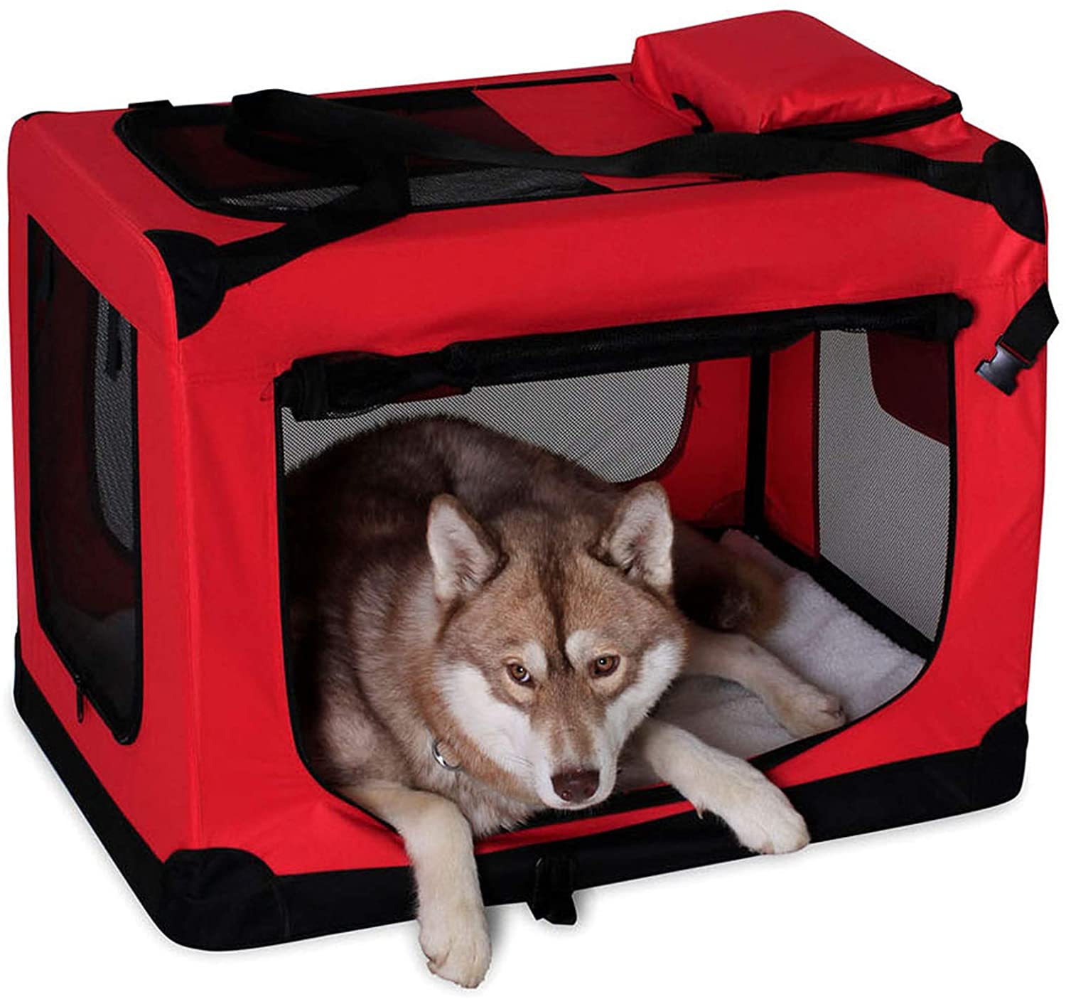  dibea TB10053 Bolsa de Transporte para Perros y Gatos, Rojo, (XL) 82x58x58 cm 