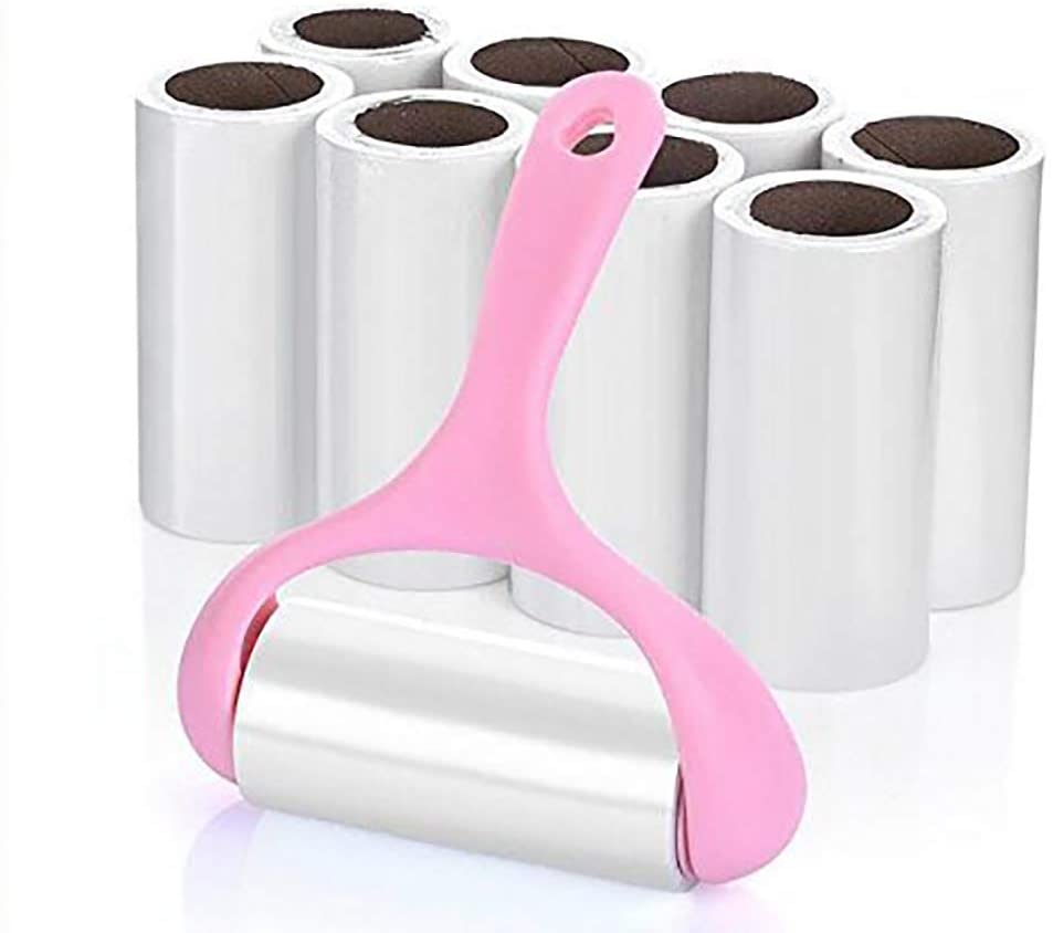  EJBOTH Rodillo de Pelusa [1 Mango + 9 Partes de Rollos], Lint Roller Quitapelusas de Adhesivo Manual Removedor de Polvo pegajoso Recolector Pelo Cepillo Limpiador del Polvo para Ropa caspa 