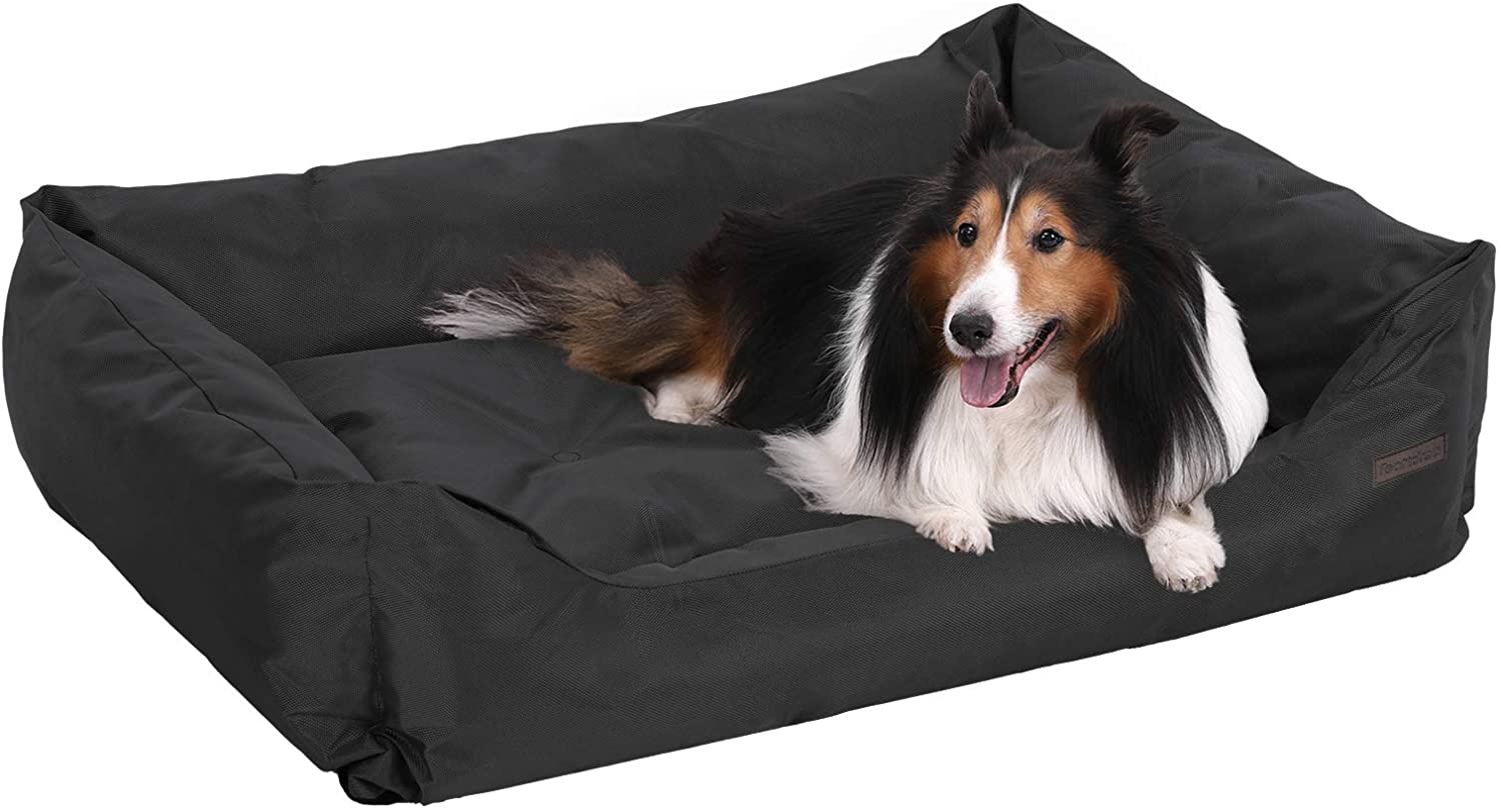  FEANDREA XXL Cama Ortopédica para Perros, Cómoda Cuna para Mascotas, Rectangular, Tamaño Grande,120 x 85cm, Negro PGW30H 