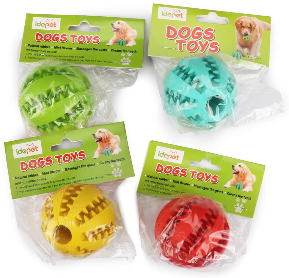  Idepet Pelota de Juguete para Perros, no tóxica para Perros Gatos, Pelota para Limpiar los Dientes de Tus Mascotas, para darles Alimentos, Pelota de Ejercicio Que Aumenta su Inteligencia 