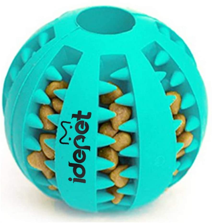  Idepet Pelota de Juguete para Perros, no tóxica para Perros Gatos, Pelota para Limpiar los Dientes de Tus Mascotas, para darles Alimentos, Pelota de Ejercicio Que Aumenta su Inteligencia 