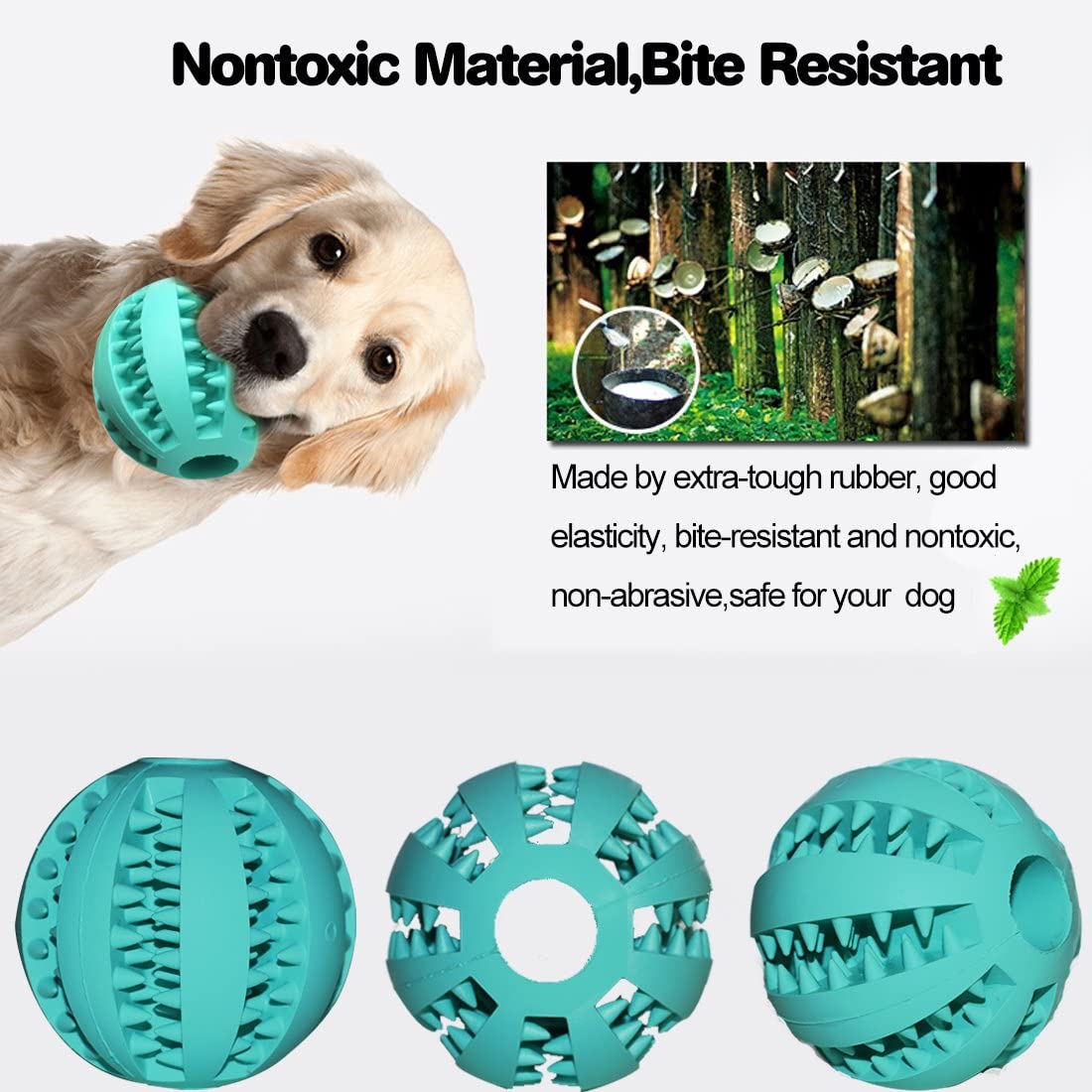  Idepet Pelota de Juguete para Perros, no tóxica para Perros Gatos, Pelota para Limpiar los Dientes de Tus Mascotas, para darles Alimentos, Pelota de Ejercicio Que Aumenta su Inteligencia 