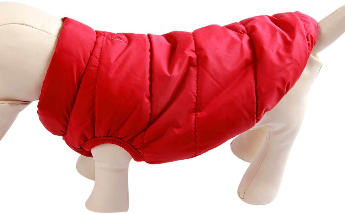  Joydaog - Chaleco abrigo para perro (2 capas, con forro polar), color rojo 