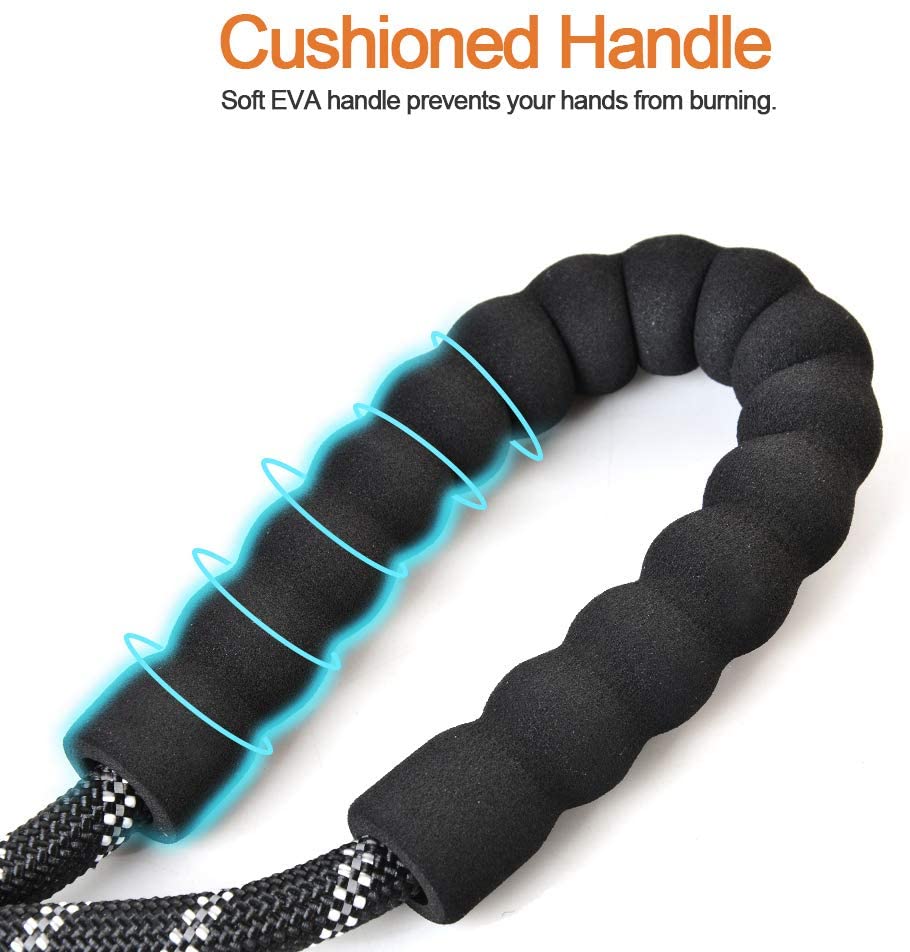  Litthing Correas para Perros Nylon con Mango Acolchado Ajustable Negro Sólido Reflectante 150 cm para Perros Grandes o Medianos Adecuado para Correr Senderismo Correr (Negro A+) 