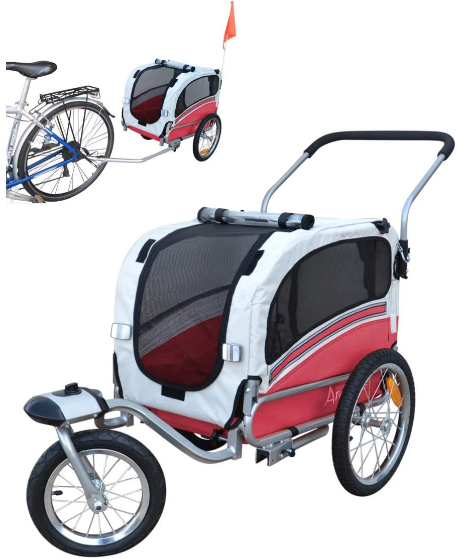  Papilioshop Argo Remolque Bici y Silla de Paseo para Perro Mascota (Rojo S) 