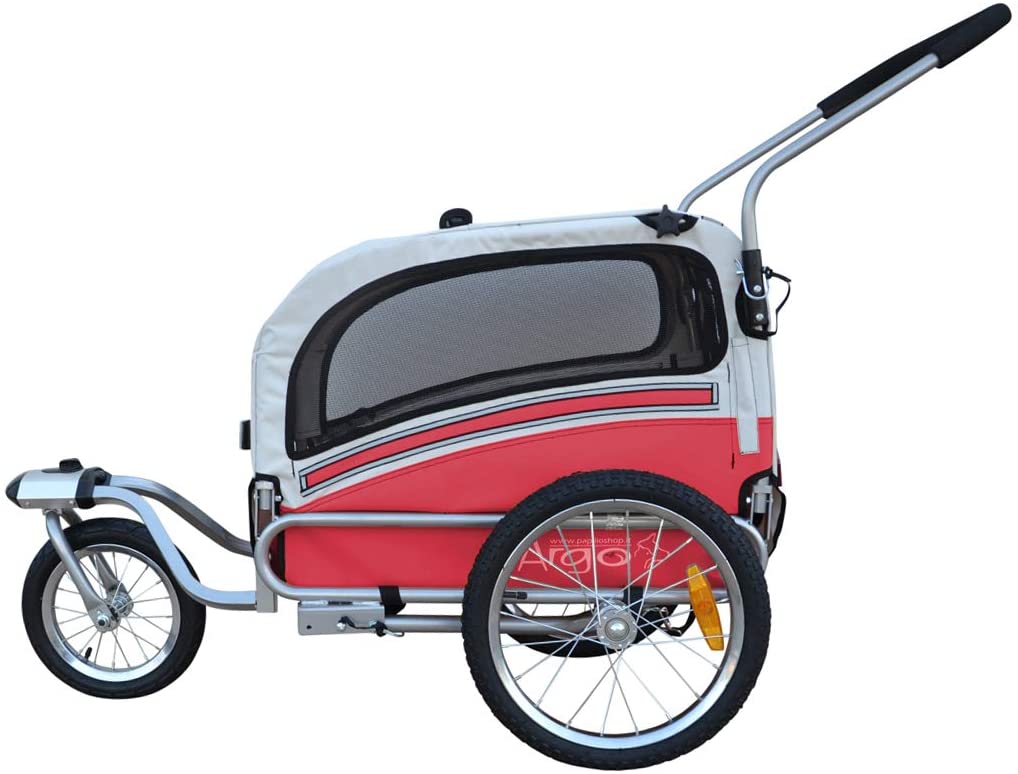  Papilioshop Argo Remolque Bici y Silla de Paseo para Perro Mascota (Rojo S) 