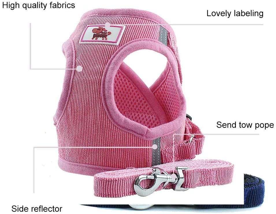  PET SPPTIES Tela de Malla Chaleco para Perros Arnés Suave Ajustable cómodo para Cachorros, Perros Pequeños y Gatos PS042 (XS, Pink) 