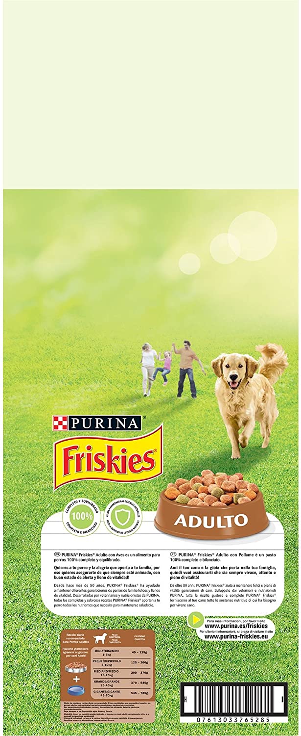  Purina Friskies Pienso para Perro Adulto Aves y Verduras 15 Kg 