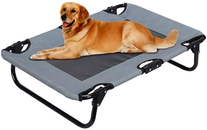  Sunnyushine Cama De Perro Elevado Cama Plegable para Mascotas Elevada Cama Plegable para Mascotas Cama Plegable De Viaje para Mascotas Gato Perro Cojín Interior Exterior Grande Elevado Cama 