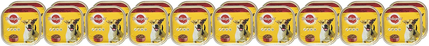  Tarrina para perros adultos de buey e hígado 300g | [Pack de 20] 