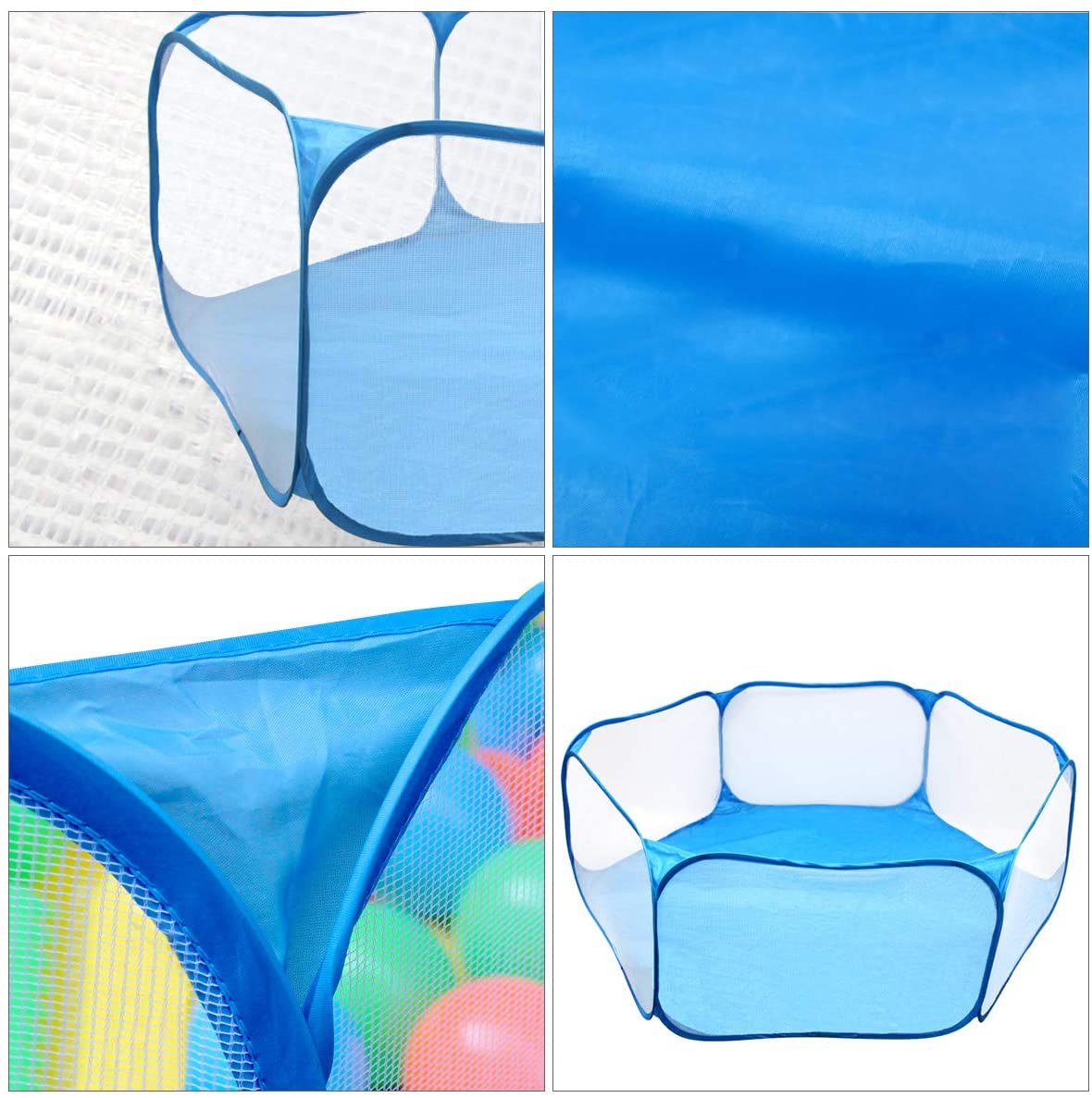  Tienda de jaula plegable para animales pequeños 47.2 ", cerca transpirable y transparente para mascotas, parque infantil Pop Open para interiores y exteriores, cerca de patio para cobayas, conejos 