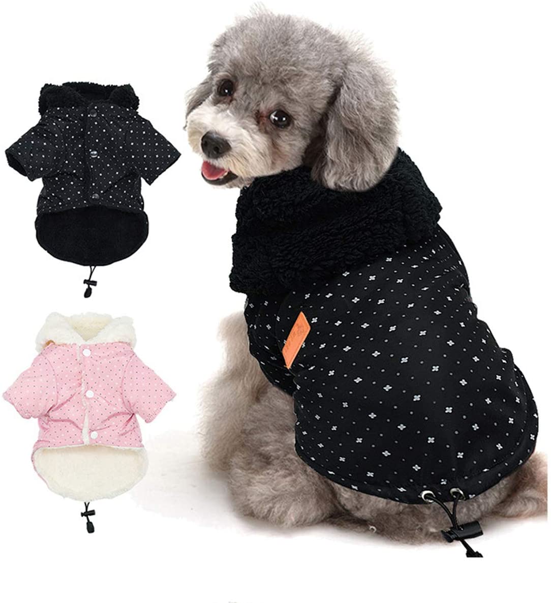  Tineer Pet Puppy Little Star Coat, Perro de Mascota Cálido Invierno Ropa Cachorro Suéter Ropa Ropa para Perros (XL, Negro) 