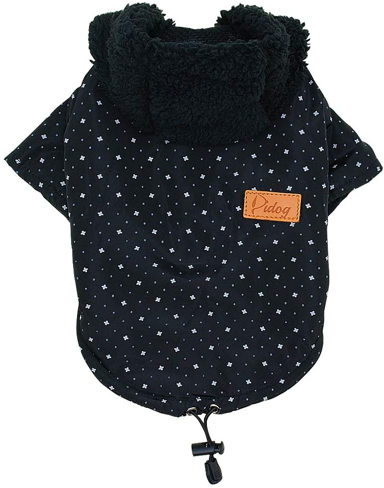  Tineer Pet Puppy Little Star Coat, Perro de Mascota Cálido Invierno Ropa Cachorro Suéter Ropa Ropa para Perros (XL, Negro) 