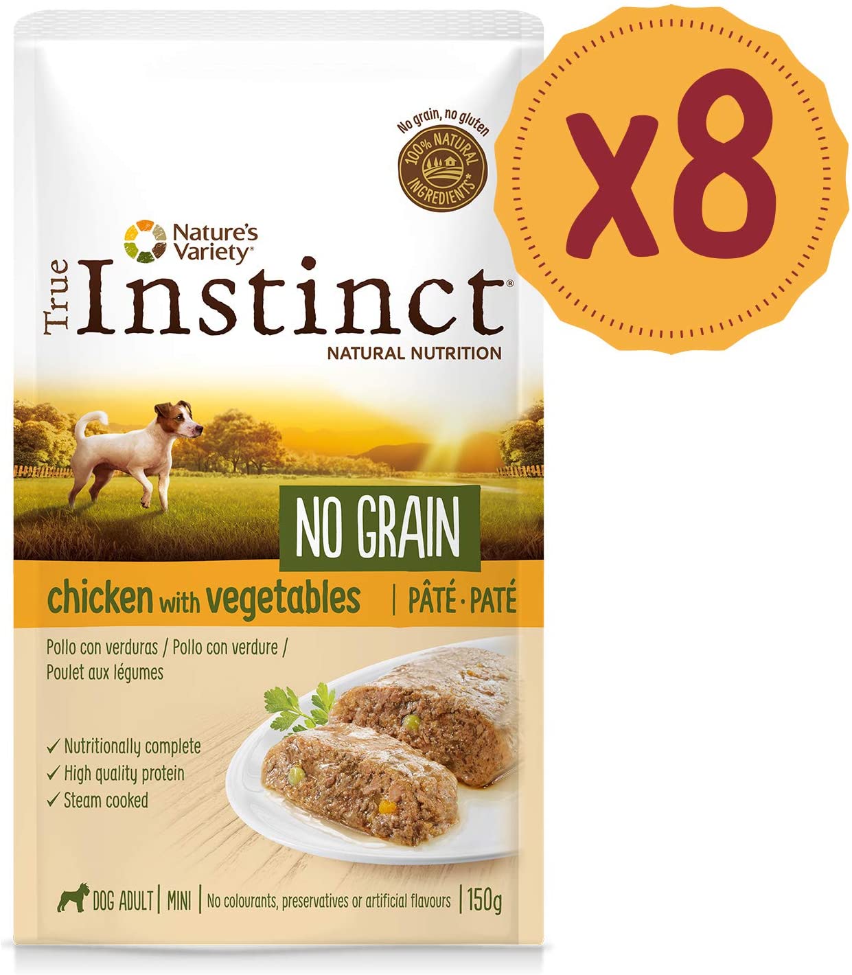  True Instinct No Grain Mini Paté de Pollo para Perros 150 gr - Pack de 8 