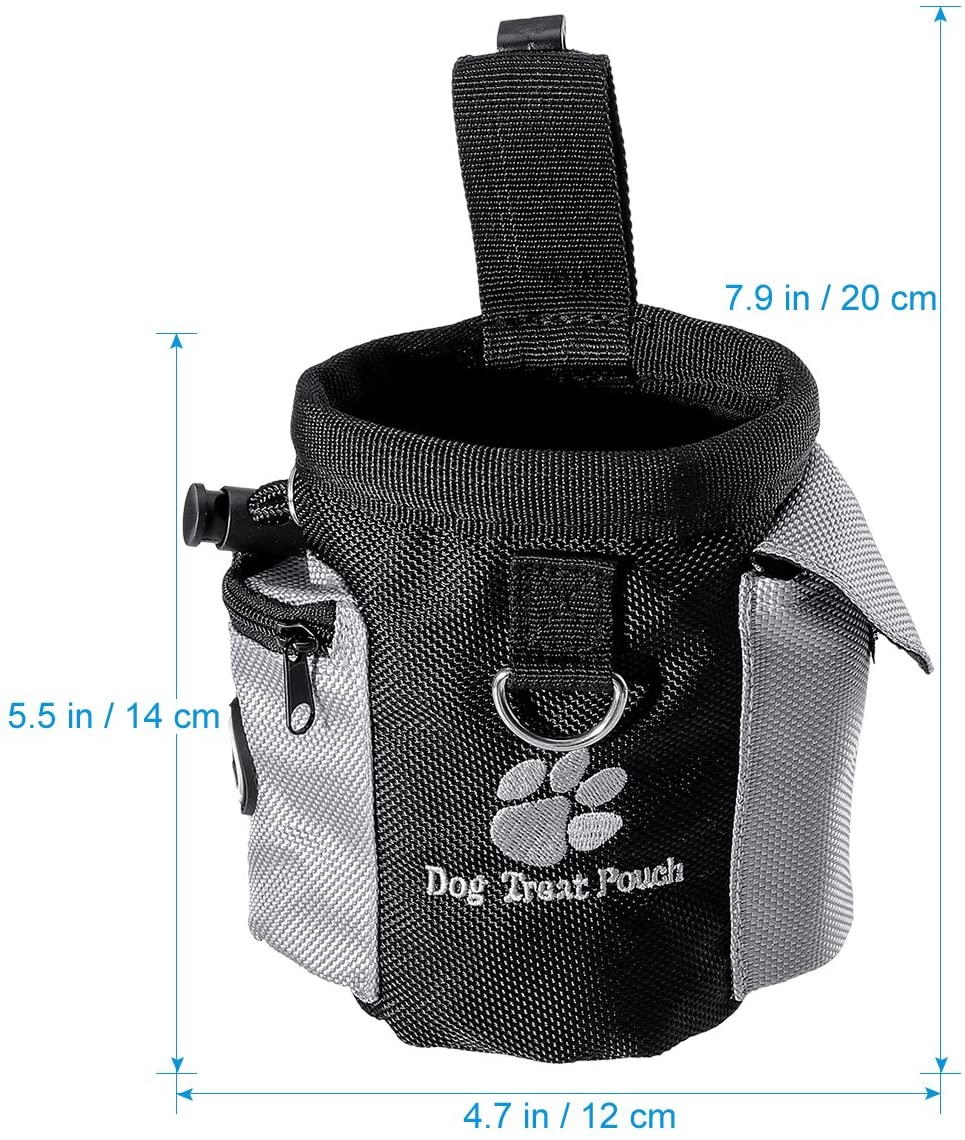  UEETEK Perro tratamiento de cintura bolsa bolso manos libre mascota perro entrenamiento alimentos bolsa de cintura con dispensador de bolsa caca incorporada 