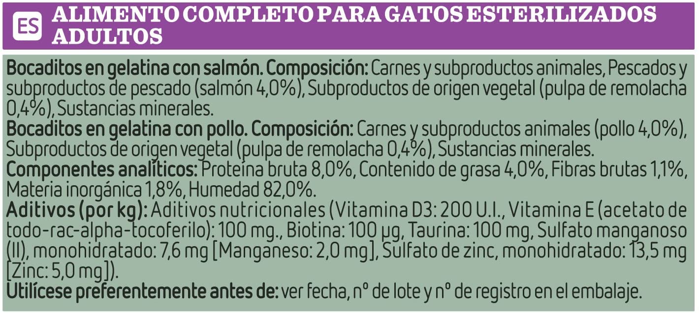  Ultima Comida Húmeda para Gatos Esterilizados - 10 multipacks de 4 x 85 g - Total: 3,4 kg 