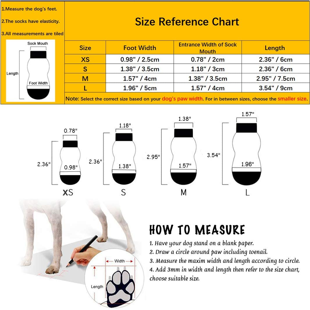  Vibury Calcetines Antideslizantes para Mascotas, Control de tracción para el Uso en Interiores, Protectores de Patas para Perros Gatos (S) 