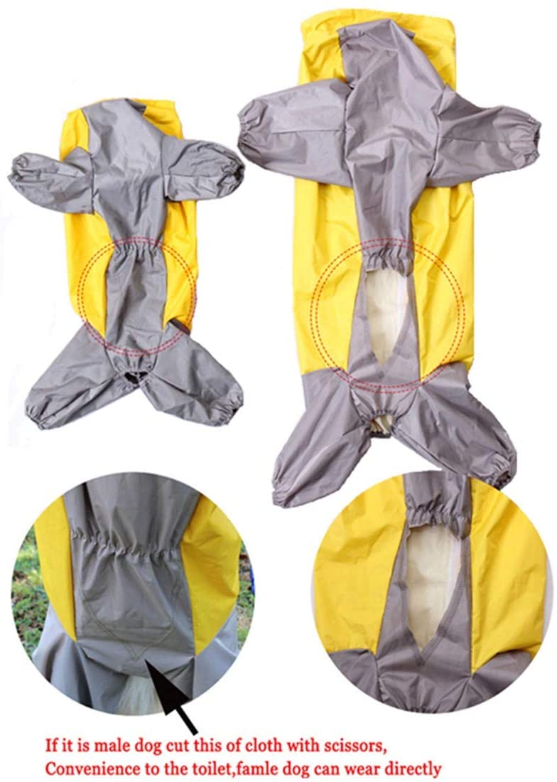  VICTORIE Mascota Perro Impermeables Chubasqueros con Capucha para pequeño Medianas y Grandes Perros Andar excursión Acampada deambular Amarillo 5XL 