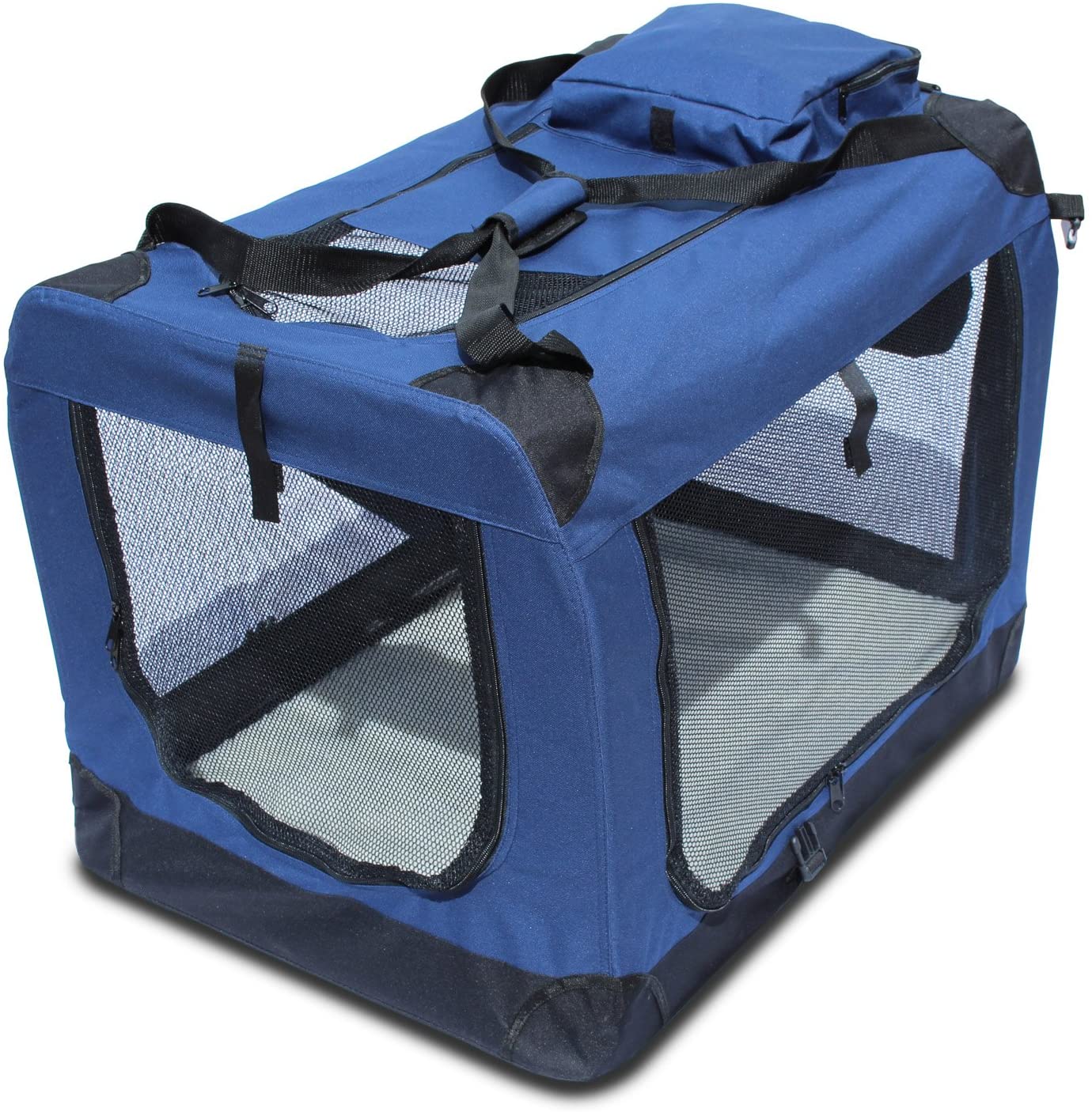  YATEK Transportin para Perros Plegable (81,3 x 58,4 x 58,4cm) entradas Laterales y Superiores con Alta Visibilidad, Confort y Seguridad para tu Mascota 