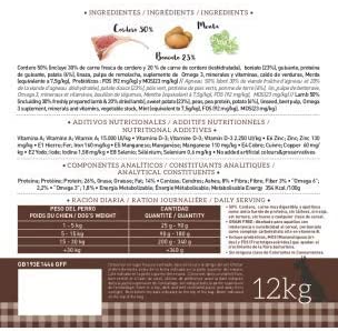  YERBERO Nature Grain Free de Cordero Comida para Perros SIN Cereales 12kg 