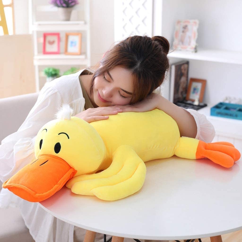  ZMDZA Juguete de Peluche, Cama Tiempo Divertido del Animal Relleno de los Juguetes, Lindo Suave Felpa Pato - Regalos Amarillos for bebés for niños (Size : 60cm) 