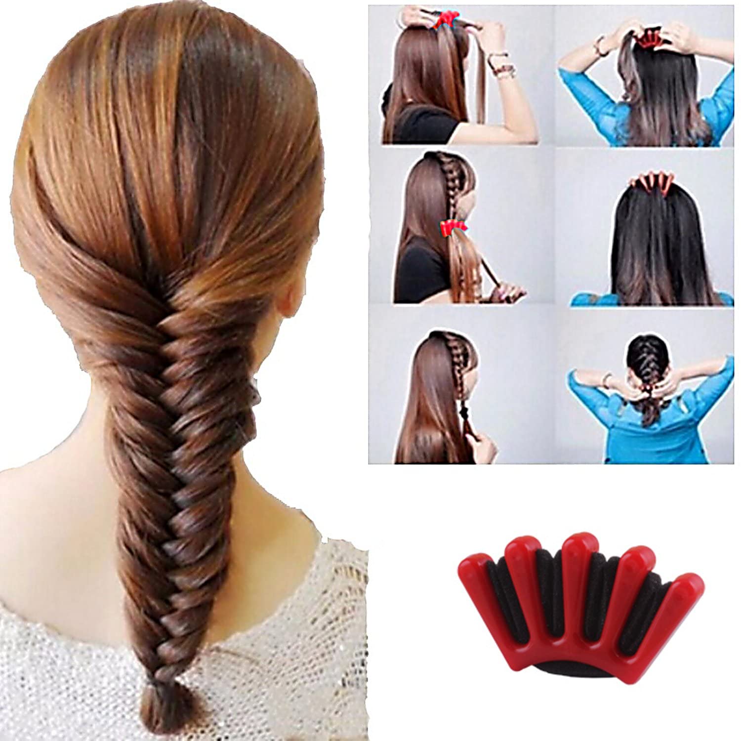  25pcs Accesorios de Peinado, Herramientas Accesorios Hacedor Braid Cabello Trenzado Peinado Clip Herramientas para Diseño de Espuma para Niñas Mujeres con pelo DIY 