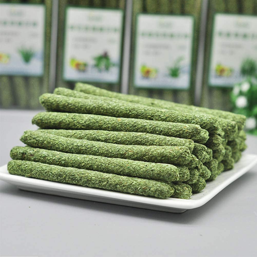  25pcs Natural Timothy Hay Grass Stick Molar Varilla Mascotas Snacks Juguetes para Conejitos Hamsters Conejillo de Indias Chinchillas Ardilla (Timothy Hay) 