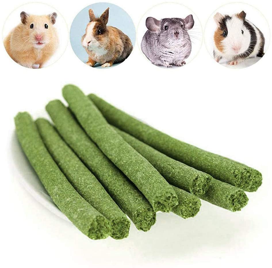  25pcs Natural Timothy Hay Grass Stick Molar Varilla Mascotas Snacks Juguetes para Conejitos Hamsters Conejillo de Indias Chinchillas Ardilla (Timothy Hay) 