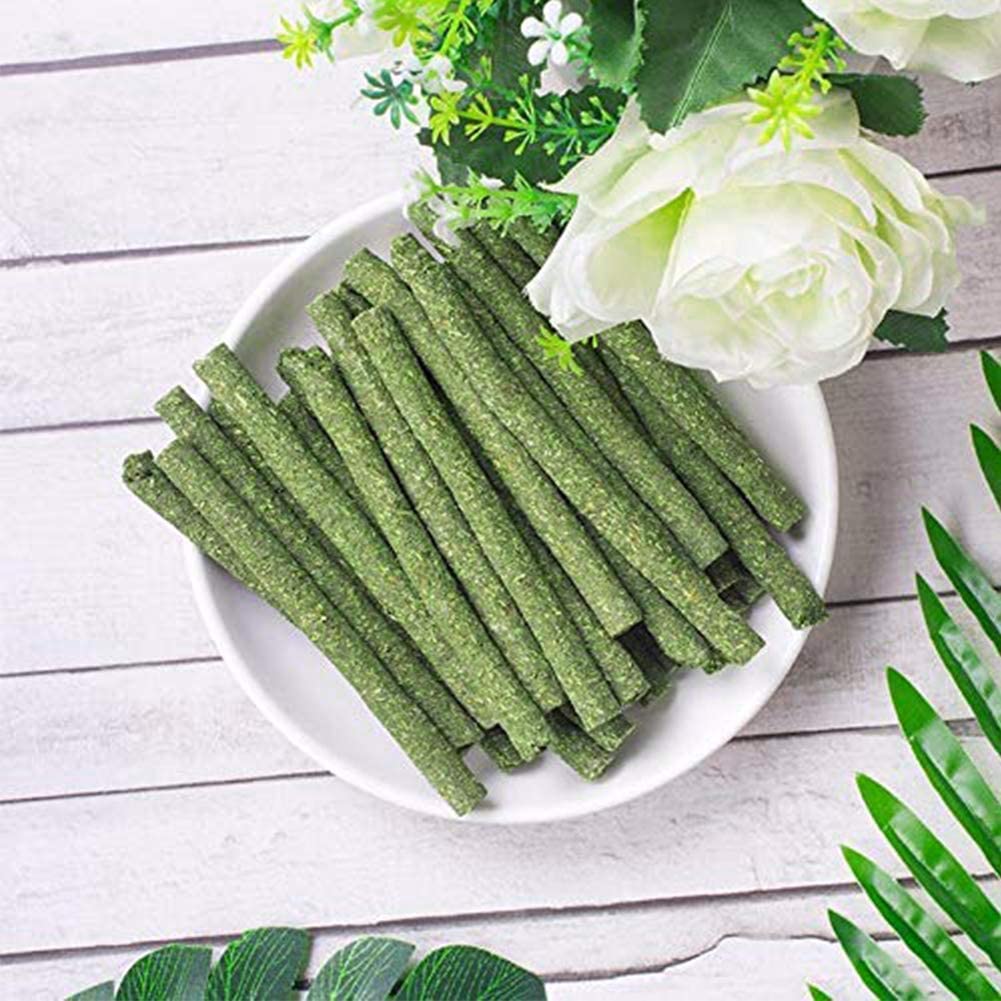  25pcs Natural Timothy Hay Grass Stick Molar Varilla Mascotas Snacks Juguetes para Conejitos Hamsters Conejillo de Indias Chinchillas Ardilla (Timothy Hay) 