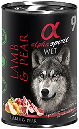  Alpha Spirit - Lata De Cordero Y Pera Para Perros, 1 Lata 400Gr 