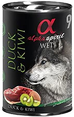  Alpha Spirit - Lata De Pato Y Kiwi Para Perros, 1 Lata 400Gr 