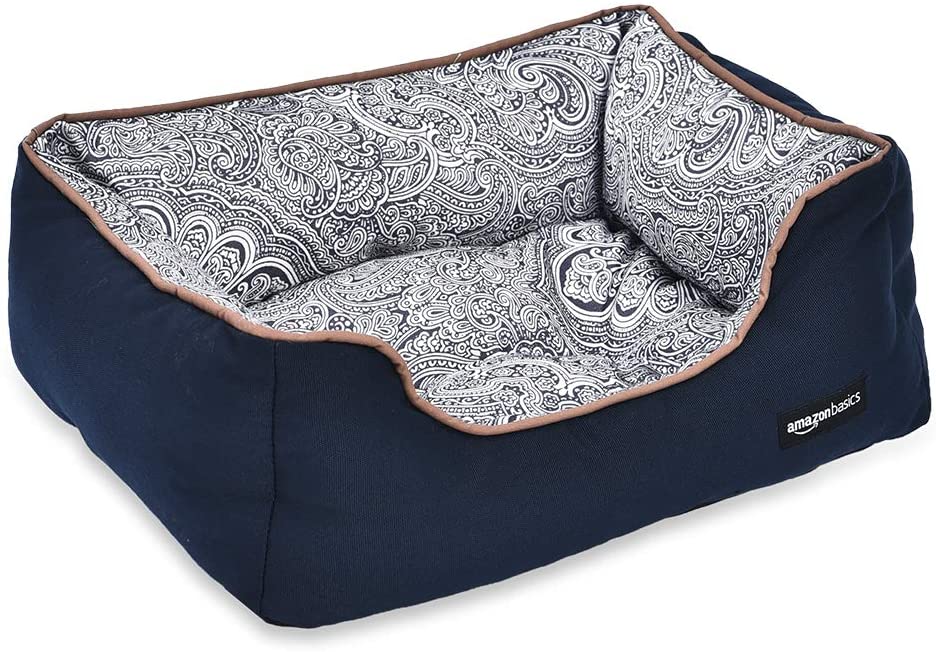  AmazonBasics Cama para mascotas, de tamaño pequeño, con estampado floral 