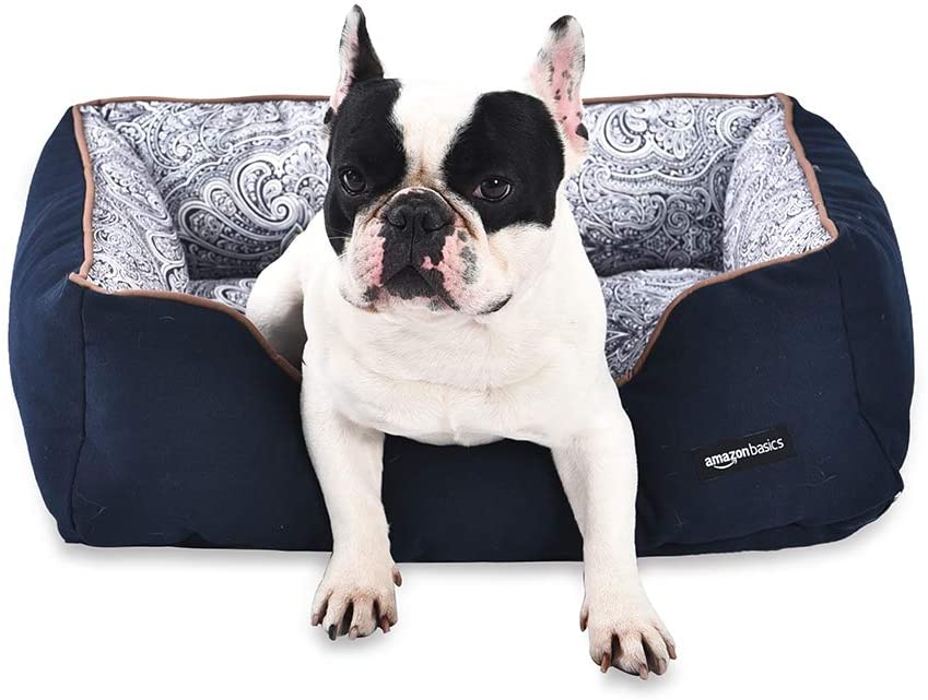  AmazonBasics Cama para mascotas, de tamaño pequeño, con estampado floral 