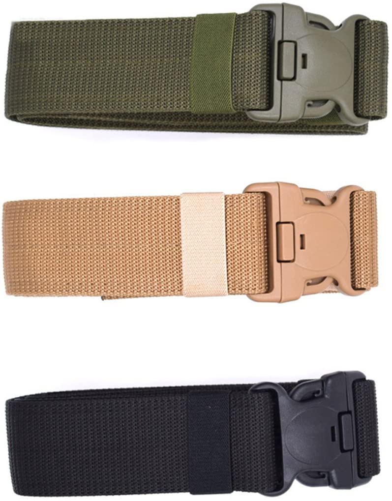  BESTOMZ Cinturón militar unisex Correa táctica para cinturón ajustable al aire libre con hebilla de liberación rápida 120x5.5x0.3CM (Negro) 