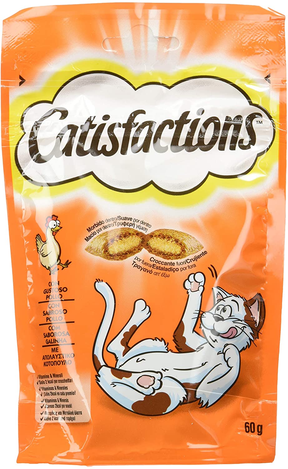  Catisfactions – Dulces con pollo para gatos, Pack de 6 x 60 g 