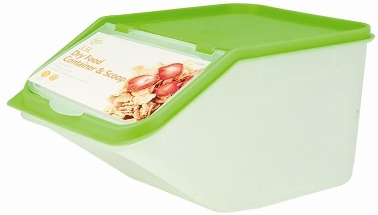  Contenedor de alimento seco con cuchara grande y almacenamiento. Dispensador de alimento de perro y gato para cereales, alimento de mascota, organizador para cocina y de alacena de 3.5 L 