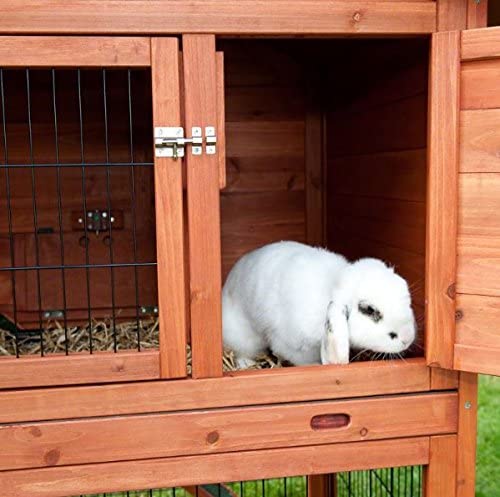  Conveniente conejera – al aire libre – fácil de montar – ideal para mascotas con integrado Run directamente debajo de la cabaña 