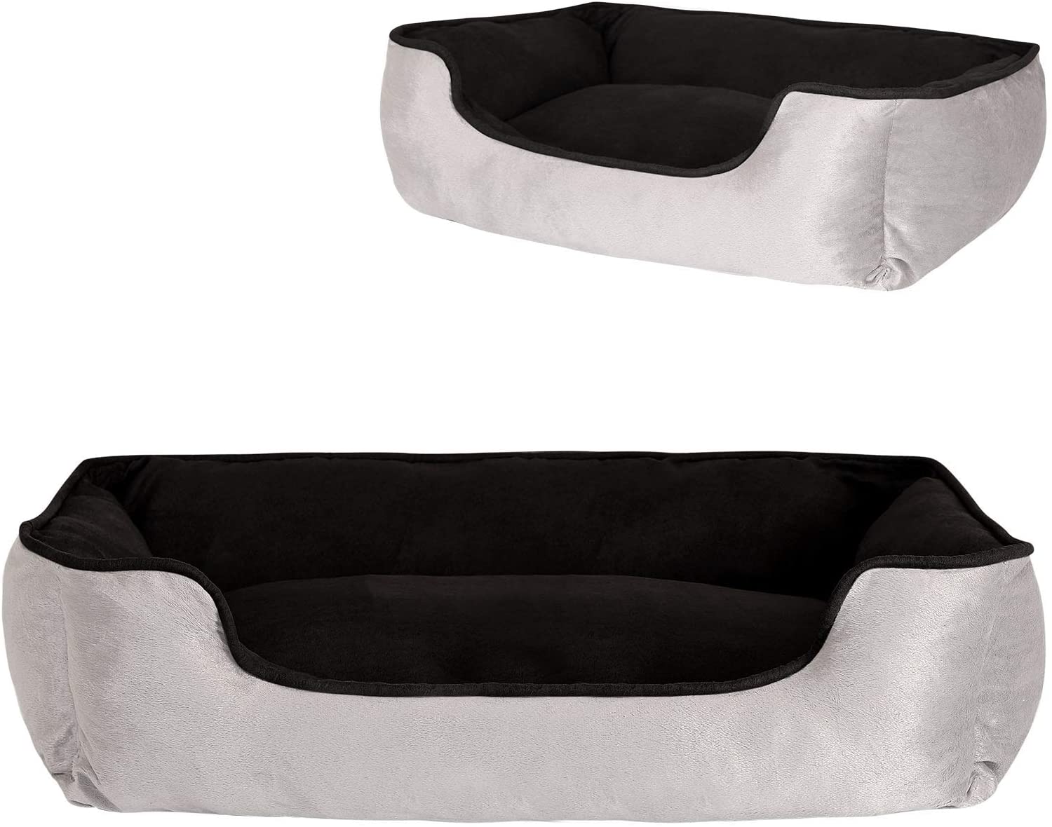  Dibea Cama Perros 2 En 1 Cojín Perros Sofá Perros Tamaño (L) 110X80 Cm Negro-Gris, L, Negro-Gris 3350 g 